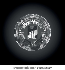 restaurant menu icon on grey camo pattern