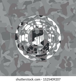 restaurant menu icon on grey camouflaged pattern