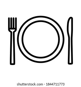 Icono del menú del restaurante sobre fondo blanco, ilustración vectorial