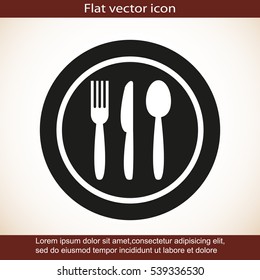 restaurant menu icon plate with cutlery