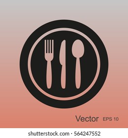 restaurant menu icon plate with cutlery