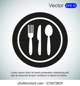 restaurant menu icon plate with cutlery