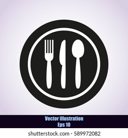 restaurant menu icon plate with cutlery
