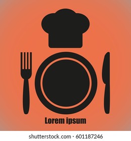 restaurant menu icon plate with cutlery