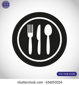 restaurant menu icon plate with cutlery