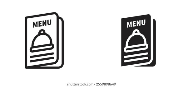 Restaurant menu Icon set in black color for ui designs
