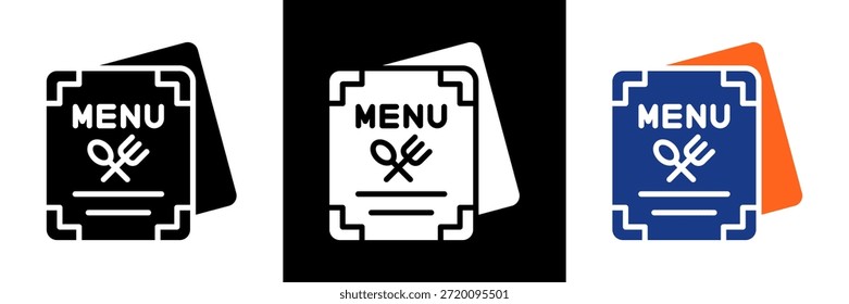 Conjunto de iconos de menú de restaurante Ilustración vectorial de glifo