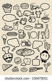 Restaurant Menu Icon Sketches