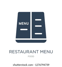 restaurant menu icon vector on white background, restaurant menu trendy filled icons from Food collection, restaurant menu vector illustration