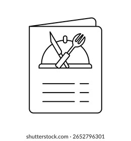 Icono de menú de restaurante con fondo blanco Vector Ilustración de stock