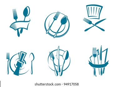 Restaurant Menu Icons And Symbols Set For Food Industry Design. Jpeg Version Also Available In Gallery