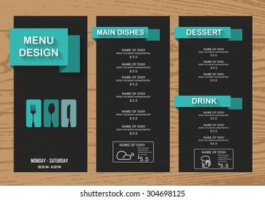 restaurant menu, infographics background and elements. blackboard design. Can be used for  layout, banner, web design, brochure template. Vector illustration