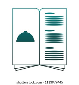 Restaurant menu isolated in blue lines