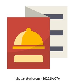 restaurant menu isolated flat color icon