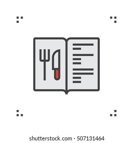 Restaurant menu line icon, filled outline vector sign, linear colorful pictogram isolated on white. logo illustration