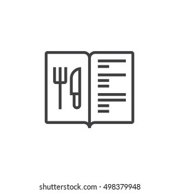 Restaurant menu line icon, outline vector sign, linear pictogram isolated on white. logo illustration