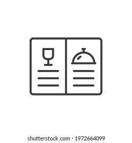 Restaurant menu line icon. Simple outline style. Booklet, food menu, menu, menu book, restaurant concept. Vector illustration isolated on white background. EPS 10