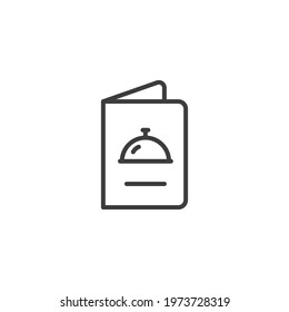 Restaurant menu line icon. Simple outline style. Booklet, food menu, menu, menu book, restaurant concept. Vector illustration isolated on white background. EPS 10
