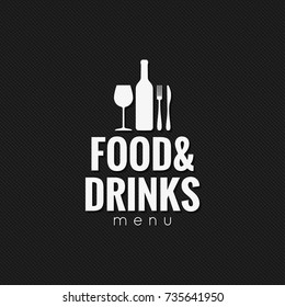 Restaurant menu logo design. Food and drink background