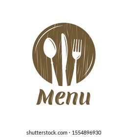 Restaurant Menu Logo Or Label. Cooking, Cuisine Concept. Vector