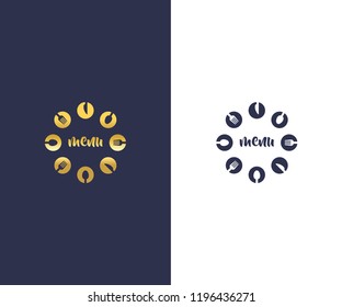 Restaurant menu logo template, Food, Cuisine logo, Icon for design menu restaurant, Calligraphy vector illustration