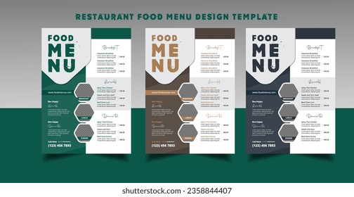 Restaurant menu Marketing template design. Pizza, burger, and healthy food business lunch, dinner, and breakfast business flyer design template 