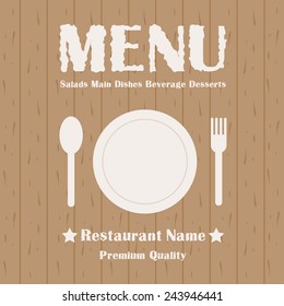 Restaurant menu on brown background