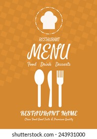 Restaurant menu on orange background