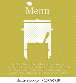 Restaurant menu on polka dot background