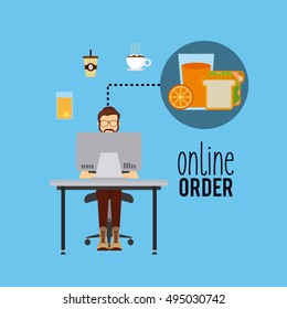 restaurant menu online order vector illustration design