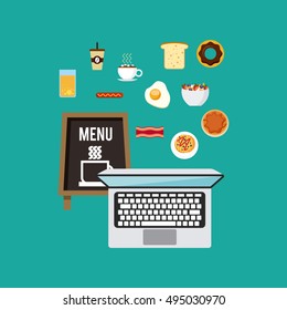 restaurant menu online order vector illustration design
