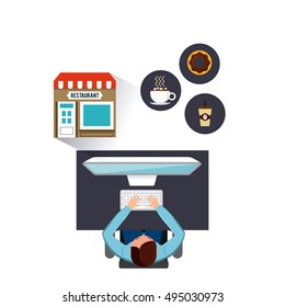 restaurant menu online order vector illustration design