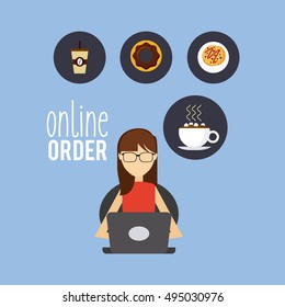 restaurant menu online order vector illustration design