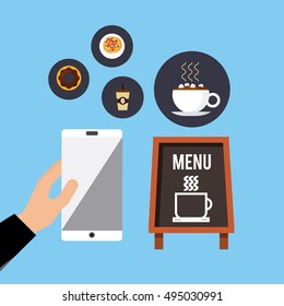 restaurant menu online order vector illustration design