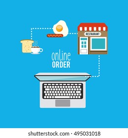 restaurant menu online order vector illustration design