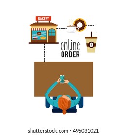 restaurant menu online order vector illustration design