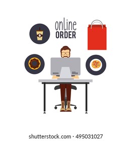restaurant menu online order vector illustration design