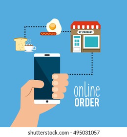 restaurant menu online order vector illustration design