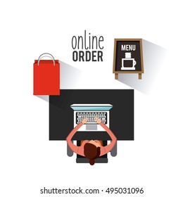 restaurant menu online order vector illustration design