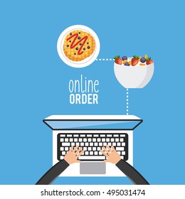 restaurant menu online order vector illustration design