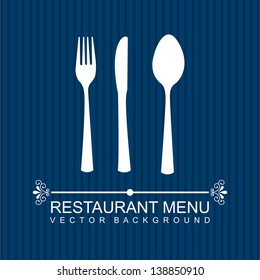 restaurant menu over blue background. vector illustration