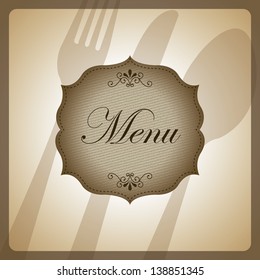restaurant menu over brown background. vector illustration