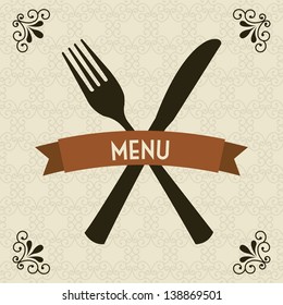 restaurant menu over ornaments background. vector illustration