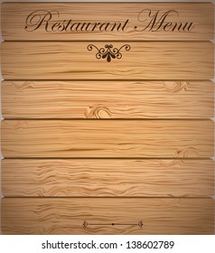Restaurant menu over wooden background vector illustration