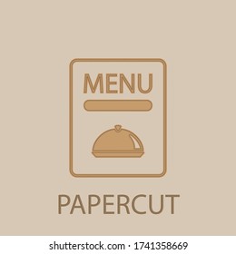 Restaurant menu papercut icon. Simple glyph, flat vector of web icons for ui and ux, website or mobile application