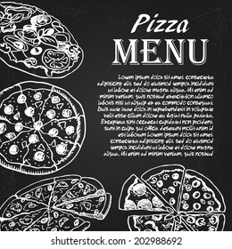 Seamless Pattern Doodles Pizza Icons On Stock Vector (Royalty Free ...