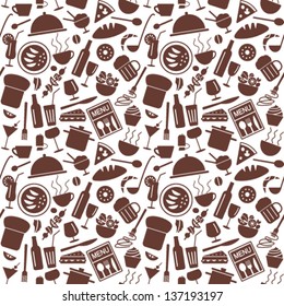 Restaurant menu related seamless pattern
