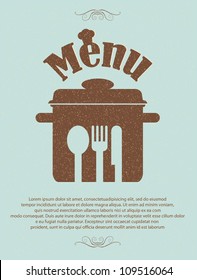 restaurant menu retro poster