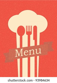restaurant menu retro poster