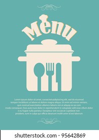 restaurant menu retro poster